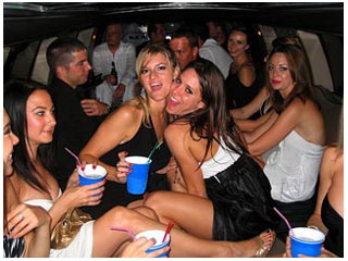 girls on a party limo