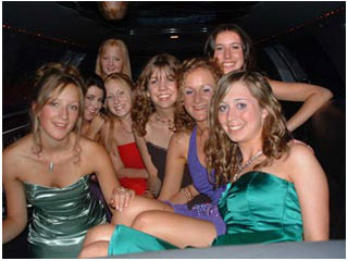 people on prom limo
